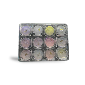 Kit 12 Pó Cromado Refletivo Nail Art