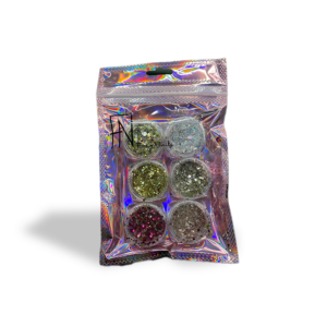 Kit 6 Potinhos Glitter Flocado