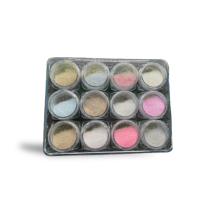 Kit 12 Glitter Fino Fan Nails